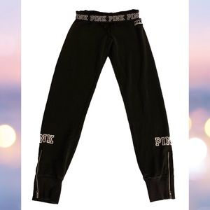 Victorias Secret Womens XS Black Zipper Sweatpants